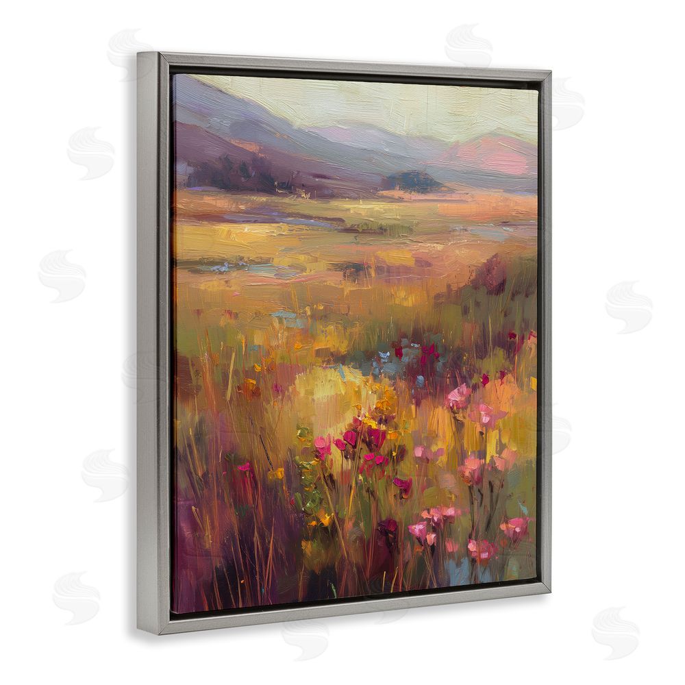 Svetlana Aleynikova Golden Waves Of Grass Gray Floating Frame Canvas Wall Art Print