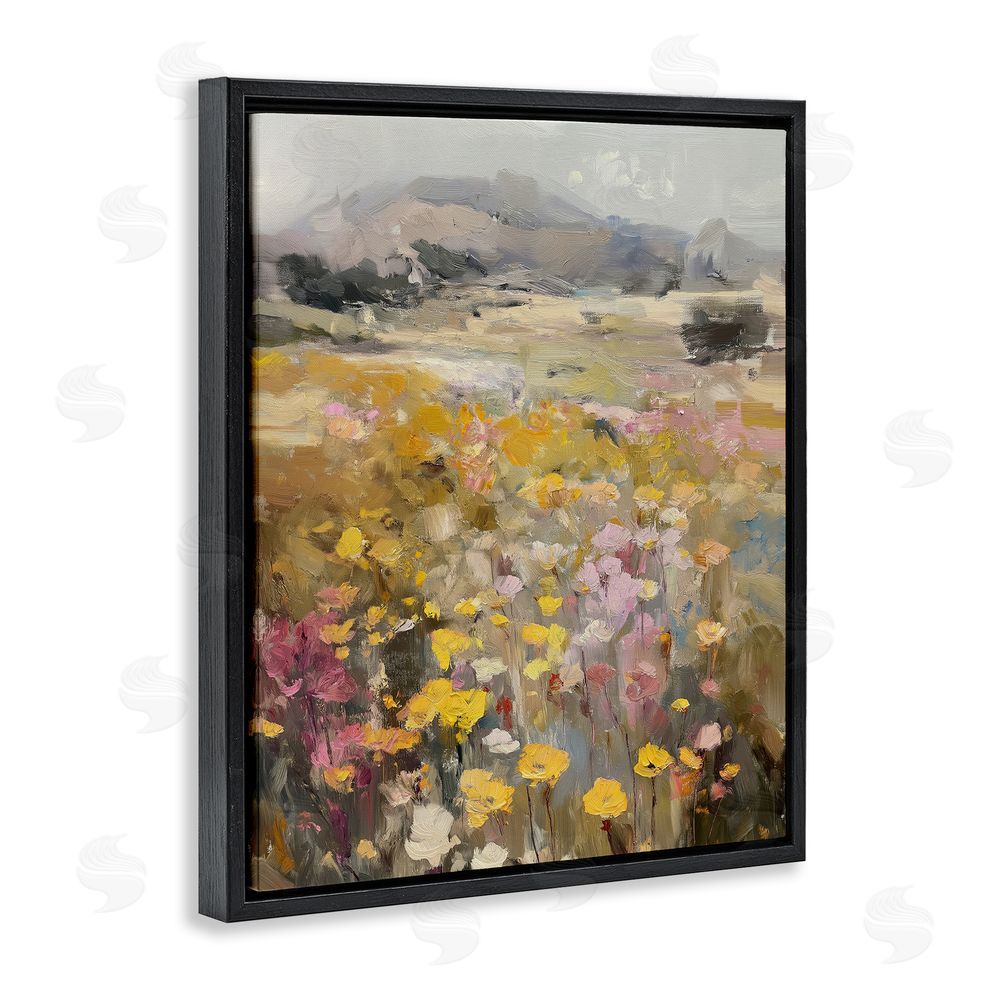 Svetlana Aleynikova Meadow's Heartbeat Abstraction Black Floating Frame Canvas Wall Art Print