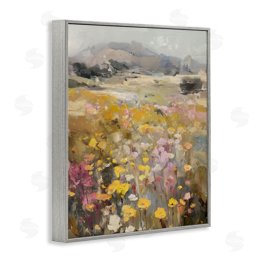 Svetlana Aleynikova Meadow's Heartbeat Abstraction Gray Framed Giclee Wall Art Print