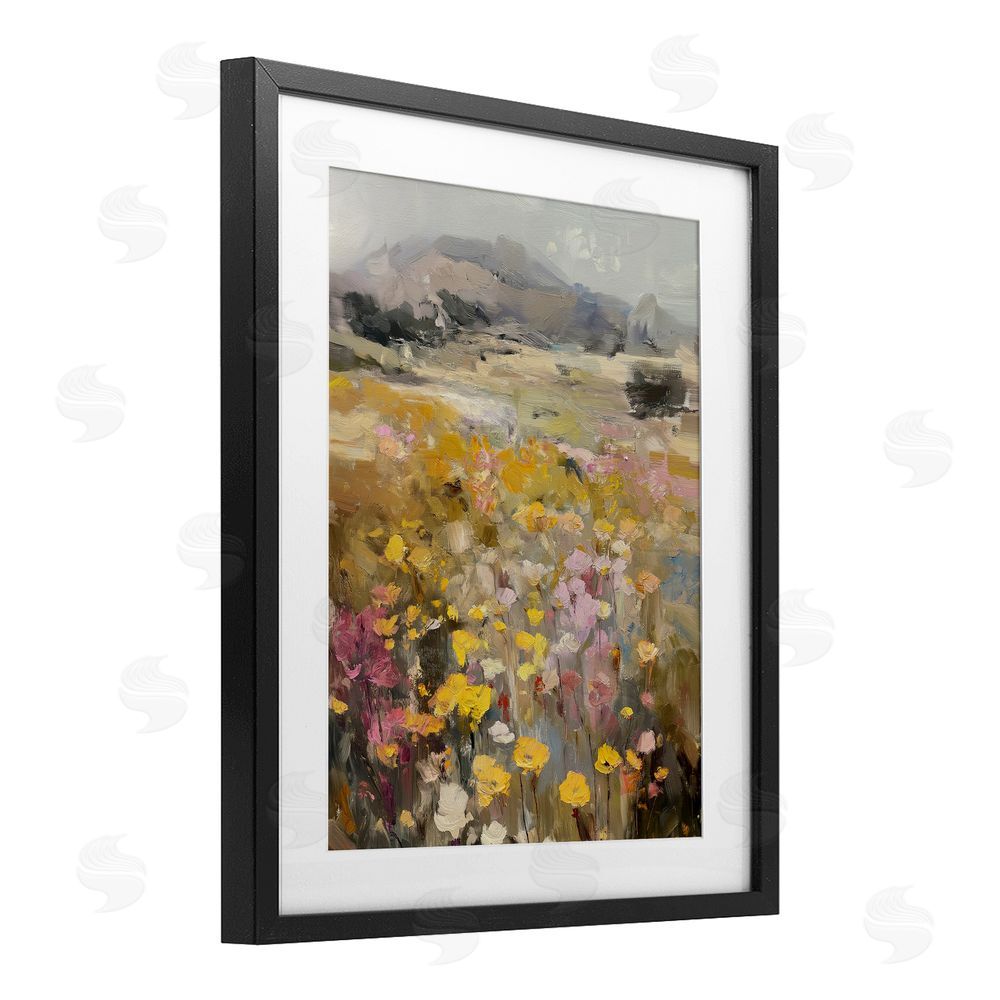 Svetlana Aleynikova Meadow's Heartbeat Abstraction Black Framed Print Under Glass Wall Art