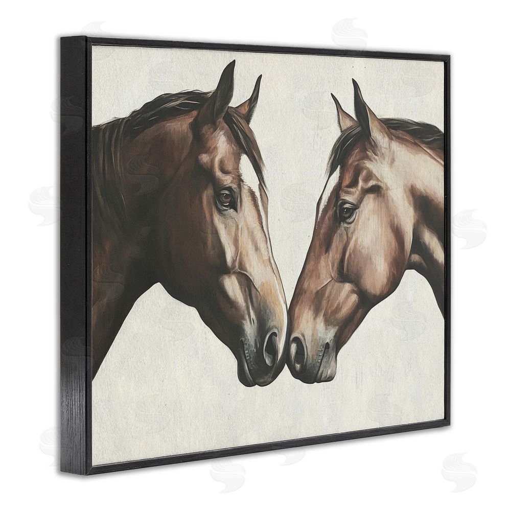 Svetlana Aleynikova Equine Companions Pair Black Framed Giclee Wall Art Print