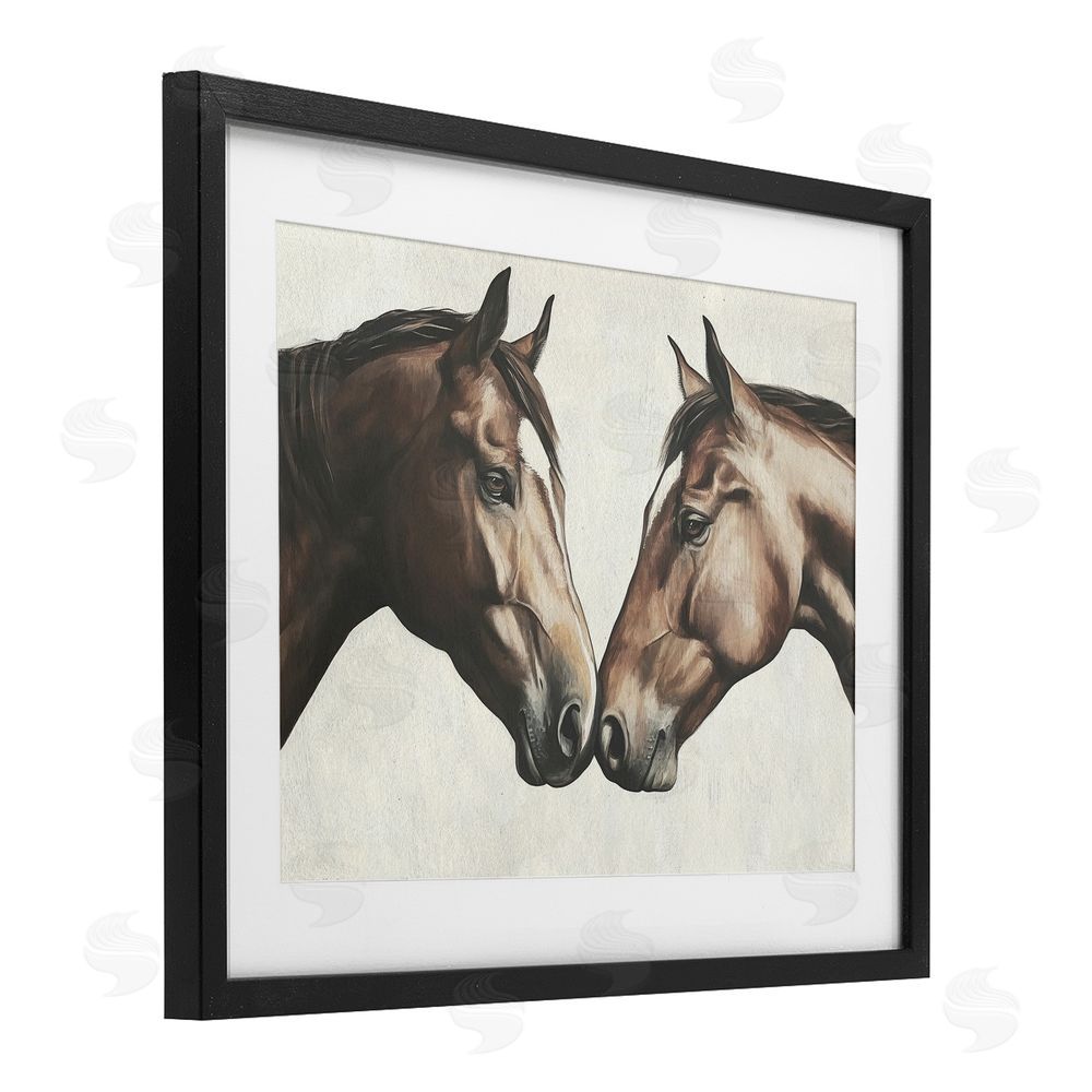 Svetlana Aleynikova Equine Companions Pair Black Framed Print Under Glass Wall Art