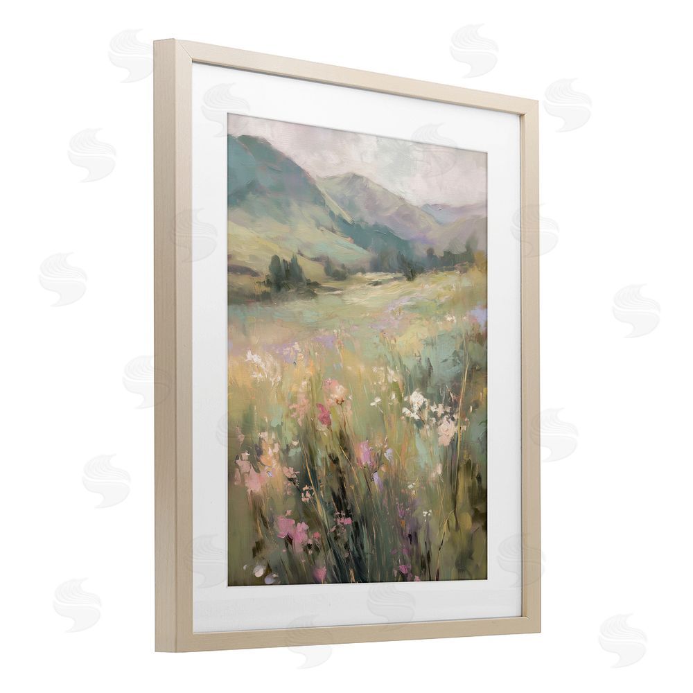 Svetlana Aleynikova Sunlit Meadows Landscape Birch Framed Print Under Glass Wall Art