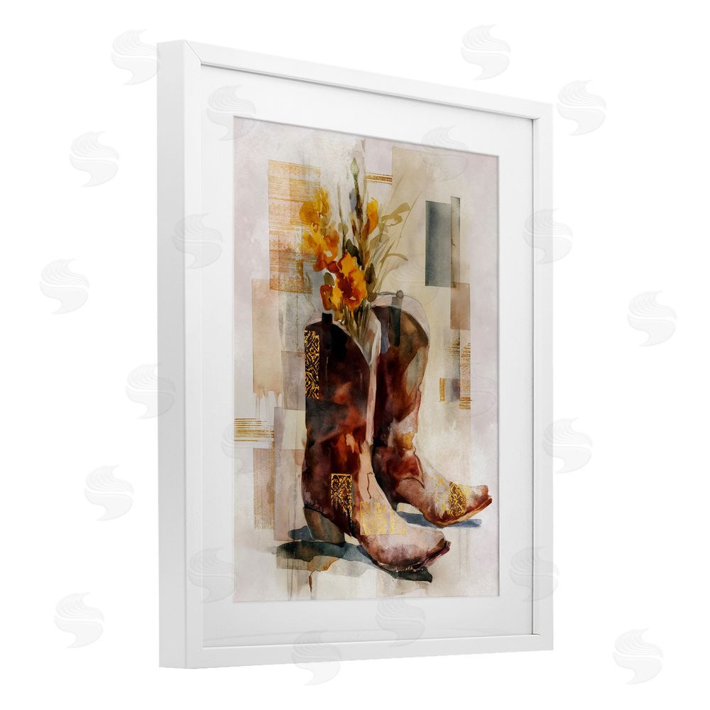 Svetlana Aleynikova Western Roots & Blooms White Framed Print Under Glass Wall Art