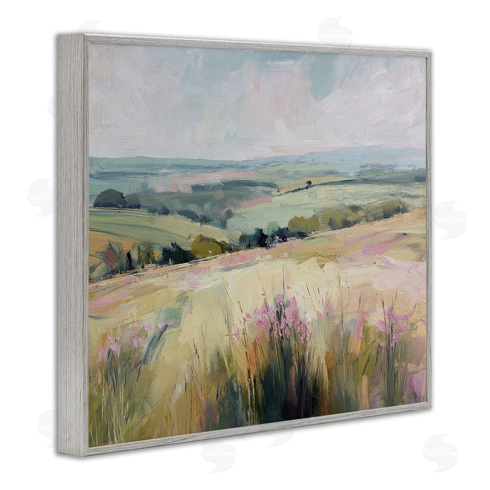 Svetlana Aleynikova Summer Meadow Viewpoint Gray Framed Giclee Wall Art Print