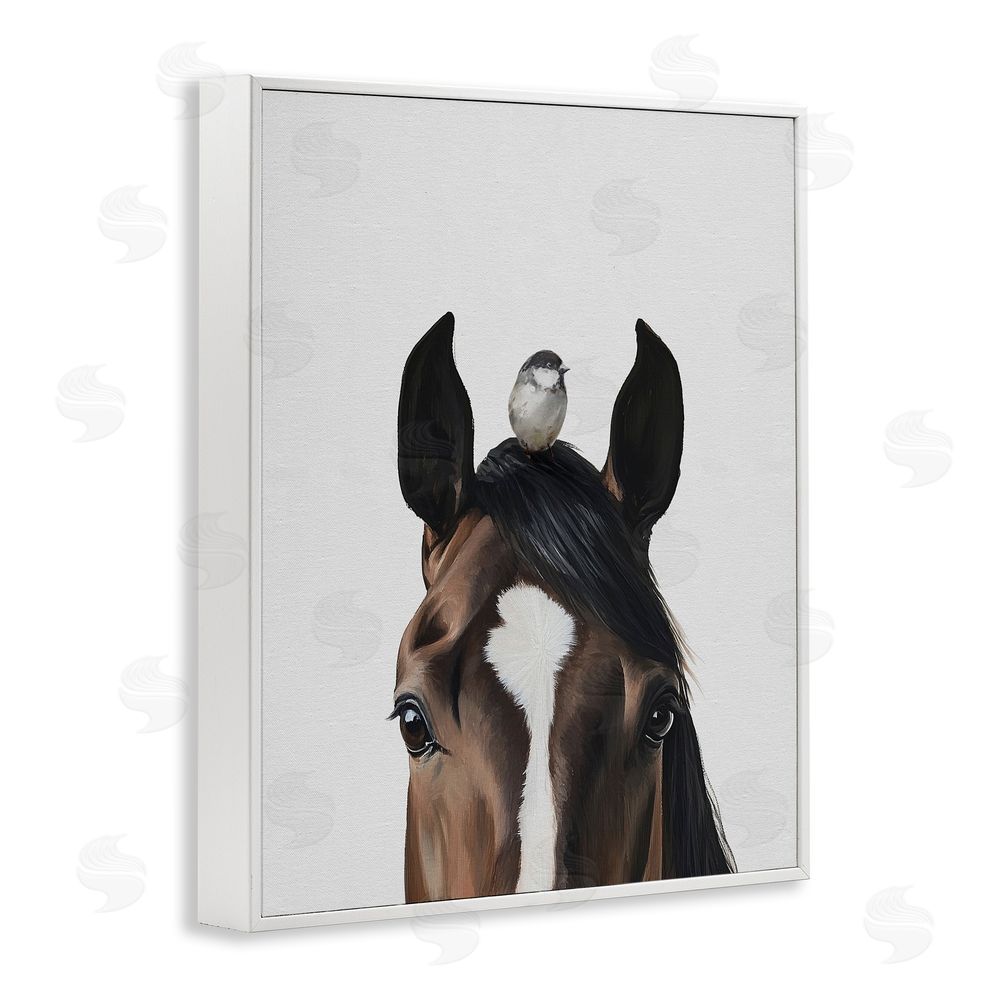 Svetlana Aleynikova Quiet Companion Horse & Bird White Framed Giclee Wall Art Print