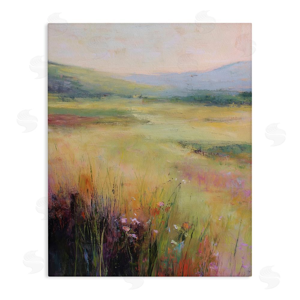 Svetlana Aleynikova Green Valley View Stretched Canvas Wall Art Print