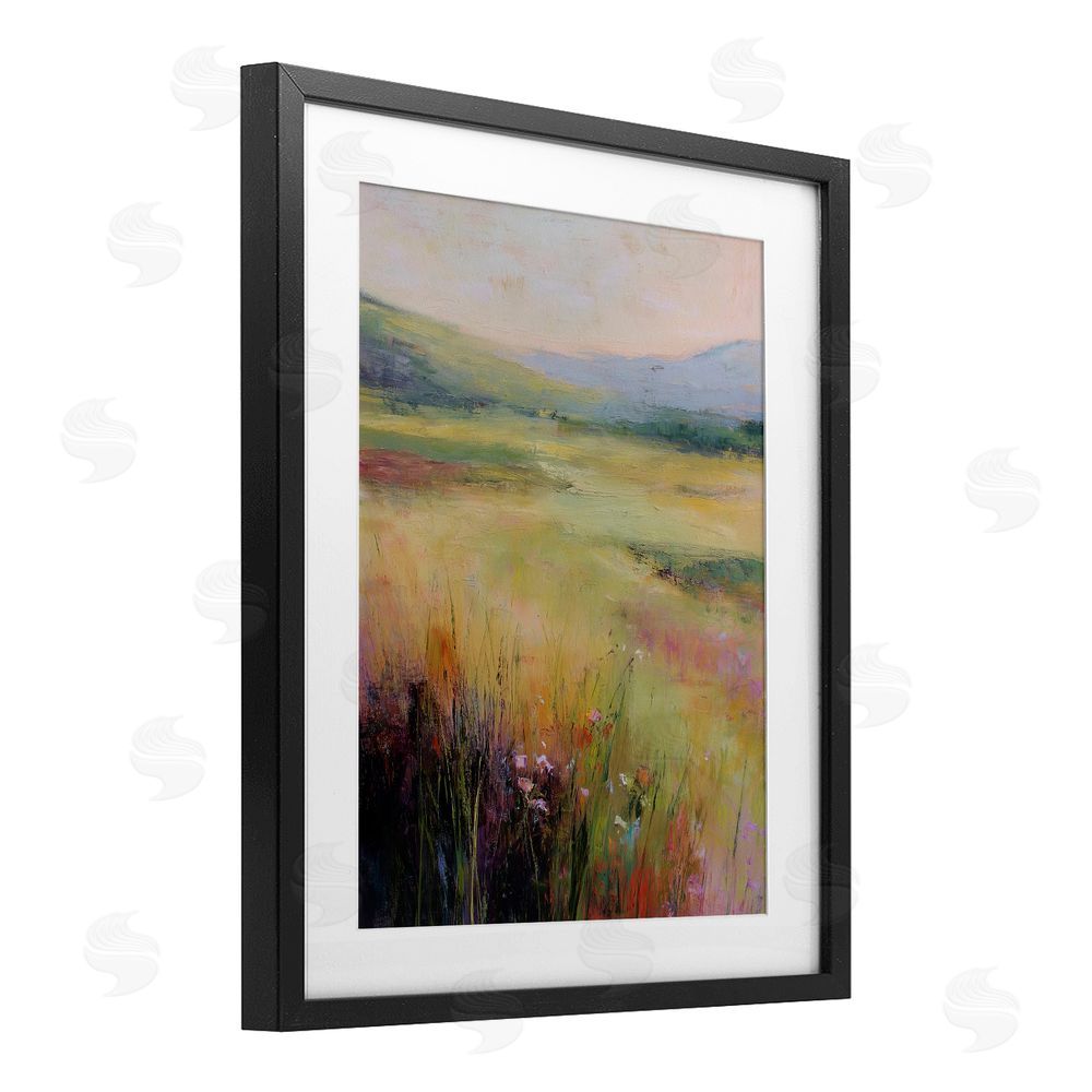 Svetlana Aleynikova Green Valley View Black Framed Print Under Glass Wall Art
