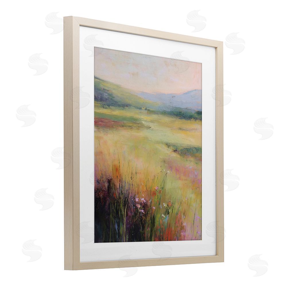 Svetlana Aleynikova Green Valley View Birch Framed Print Under Glass Wall Art