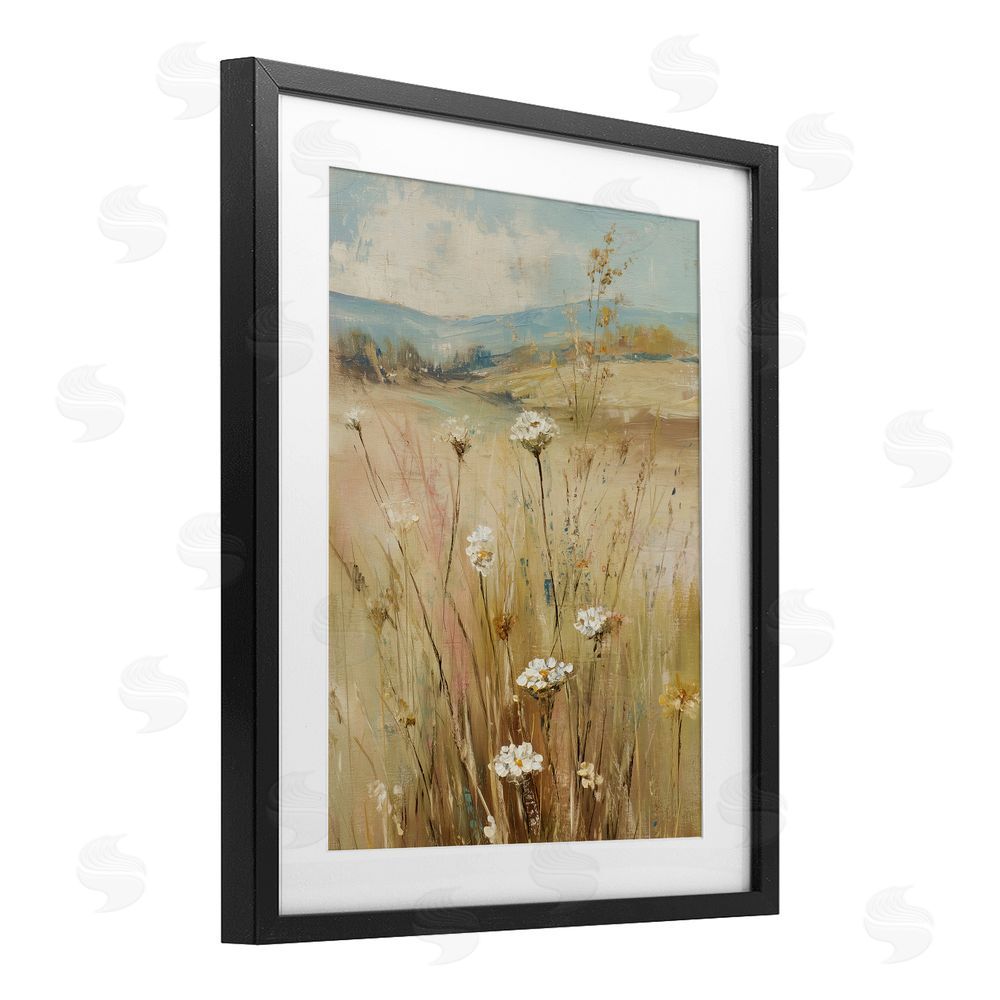 Svetlana Aleynikova Natural Lush Hillside Blooms Black Framed Print Under Glass Wall Art