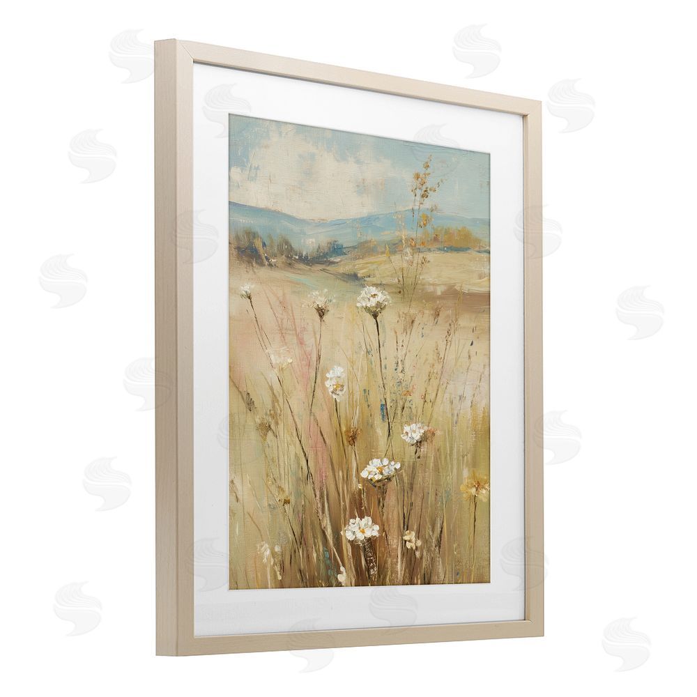 Svetlana Aleynikova Natural Lush Hillside Blooms Birch Framed Print Under Glass Wall Art