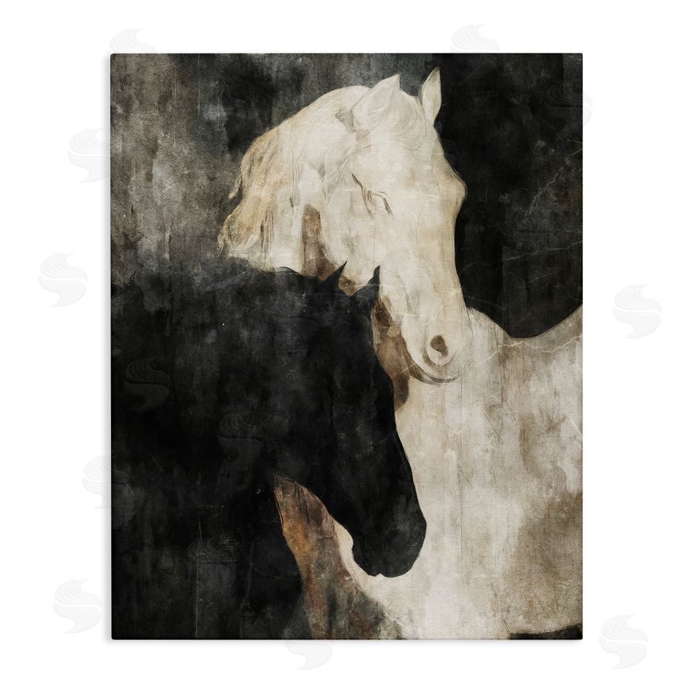 Svetlana Aleynikova Dual Spirit Horses Stretched Canvas Wall Art Print