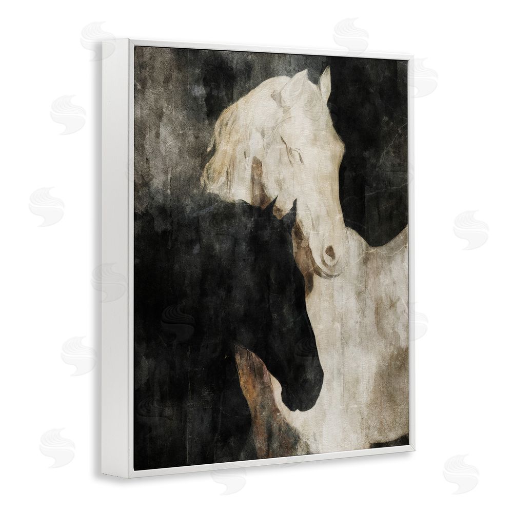 Svetlana Aleynikova Dual Spirit Horses White Framed Giclee Wall Art Print