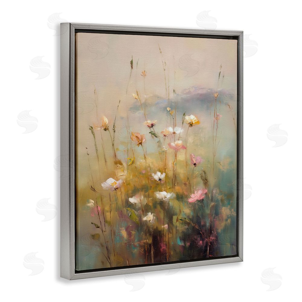Svetlana Aleynikova Wildflower Valley Impression Gray Floating Frame Canvas Wall Art Print