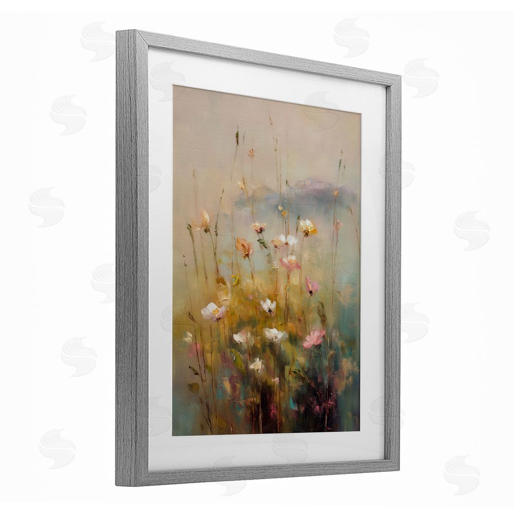 Svetlana Aleynikova Wildflower Valley Impression Gray Framed Print Under Glass Wall Art