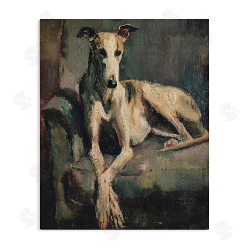 Svetlana Aleynikova Regal Comfort Whippet Dog Stretched Canvas Wall Art Print