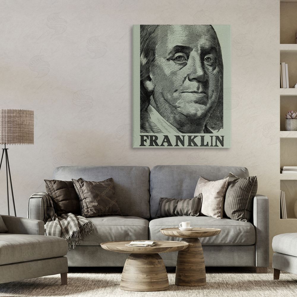 Svetlana Aleynikova Franklin's Influence Portrait Canvas Wall Art Print in Room