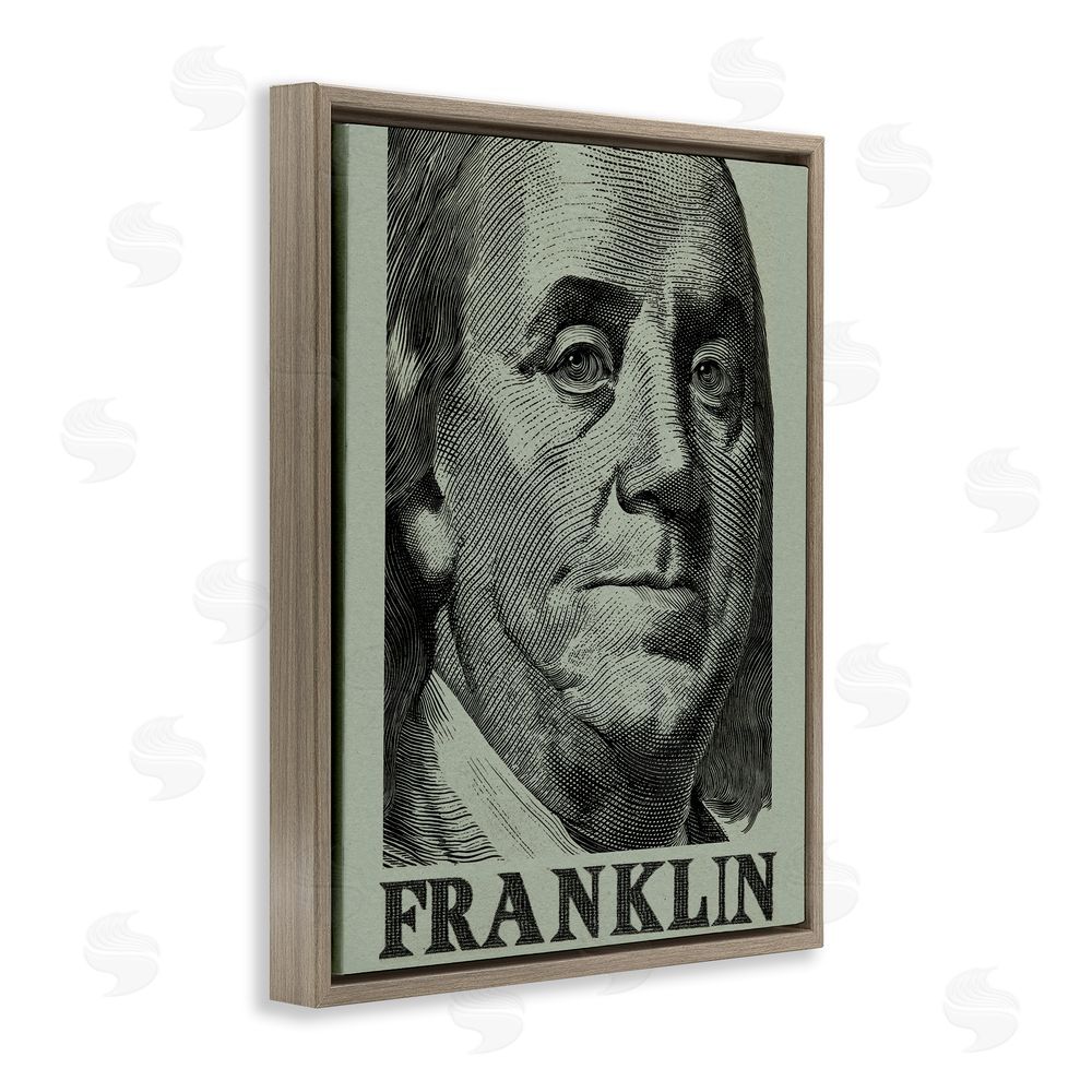 Svetlana Aleynikova Franklin's Influence Portrait Brown Floating Frame Canvas Wall Art Print