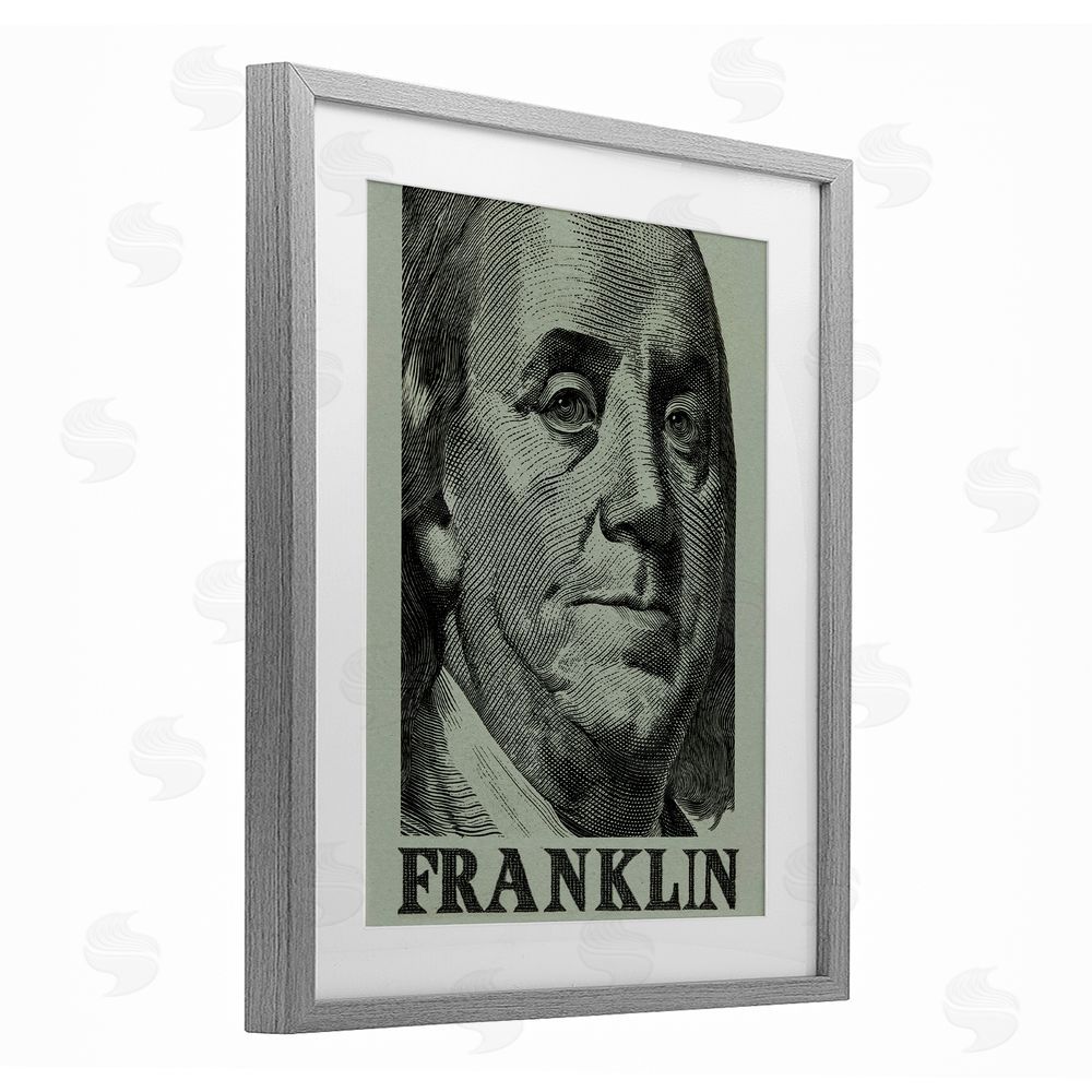 Svetlana Aleynikova Franklin's Influence Portrait Gray Framed Print Under Glass Wall Art