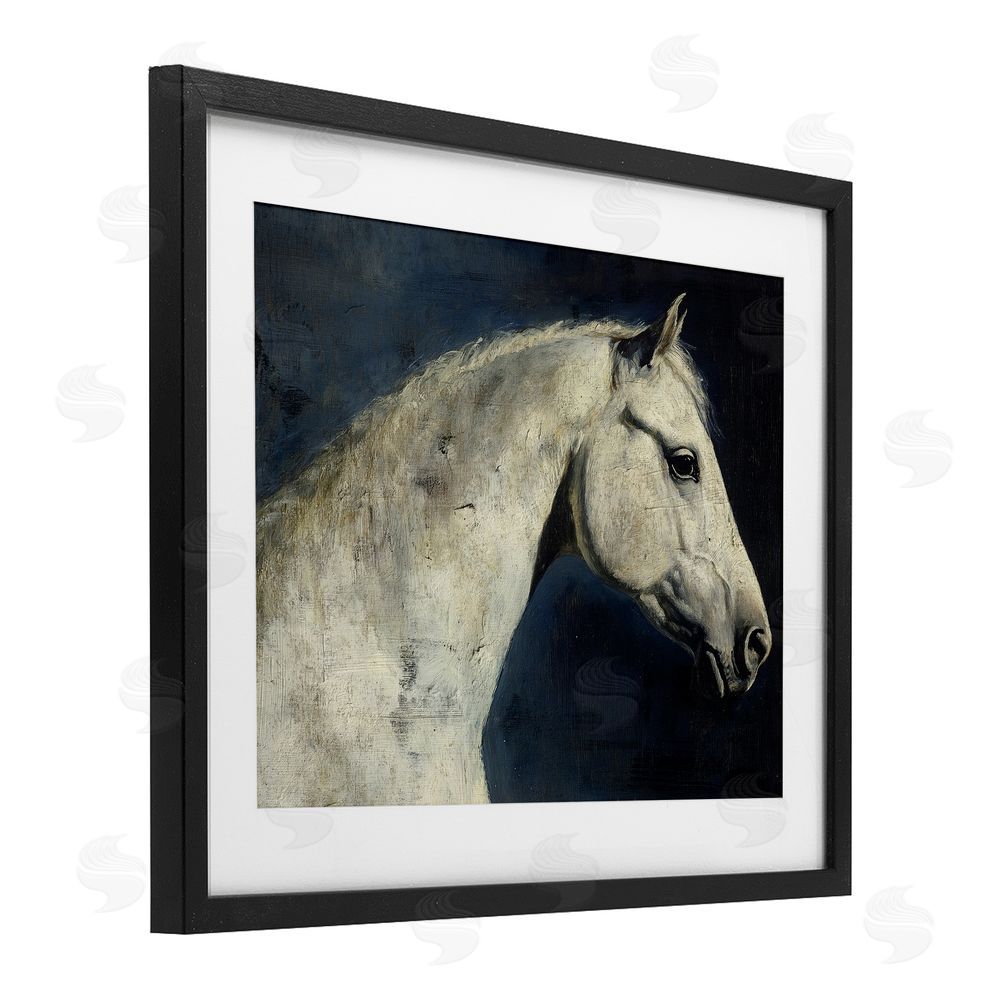 Svetlana Aleynikova Equine On The Blue Night Black Framed Print Under Glass Wall Art