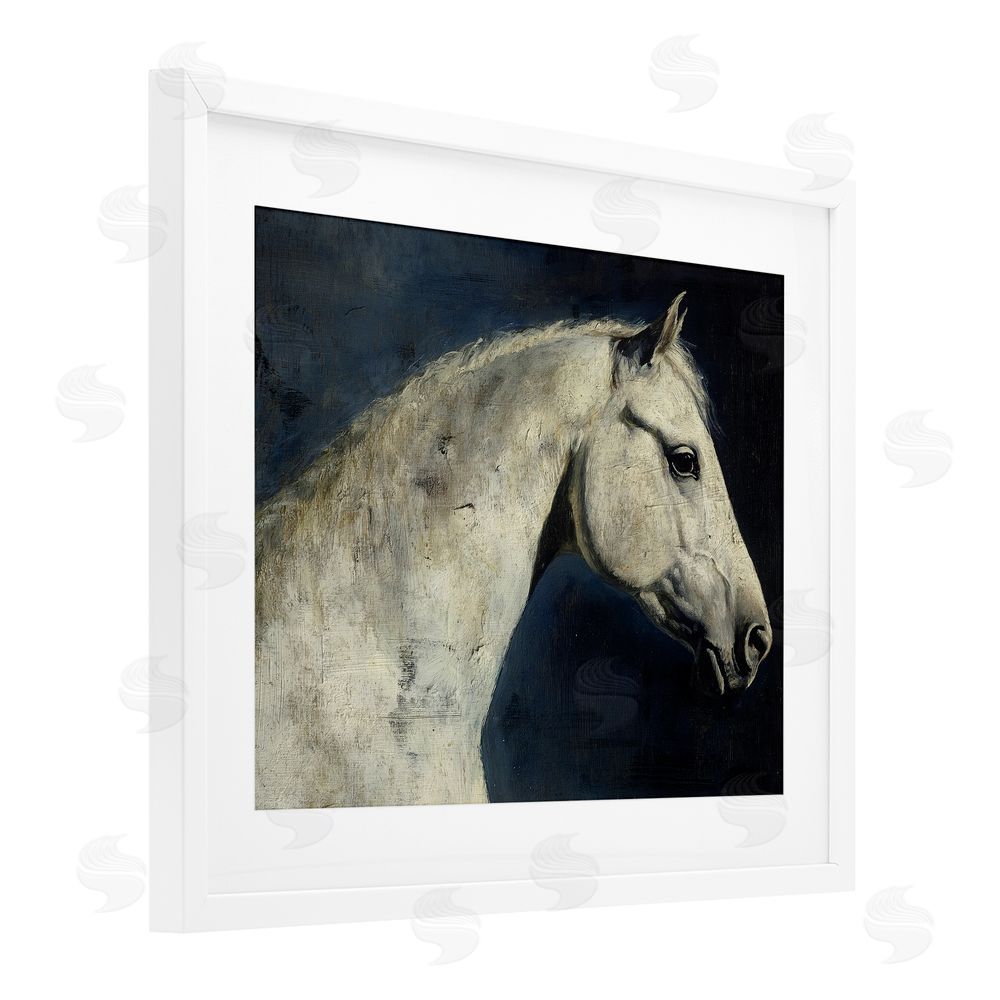 Svetlana Aleynikova Equine On The Blue Night White Framed Print Under Glass Wall Art