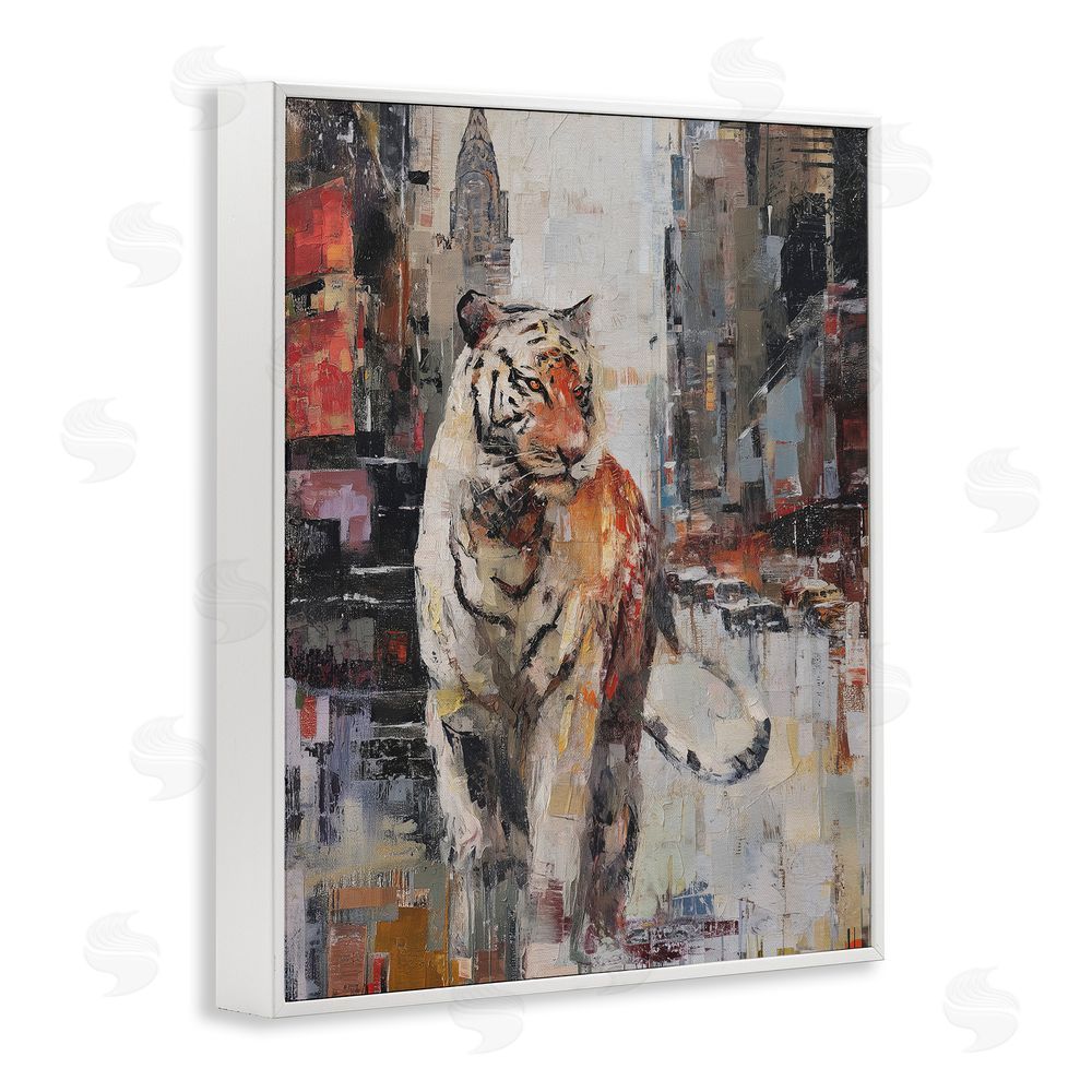 Svetlana Aleynikova Concrete Predator Roaming City White Framed Giclee Wall Art Print