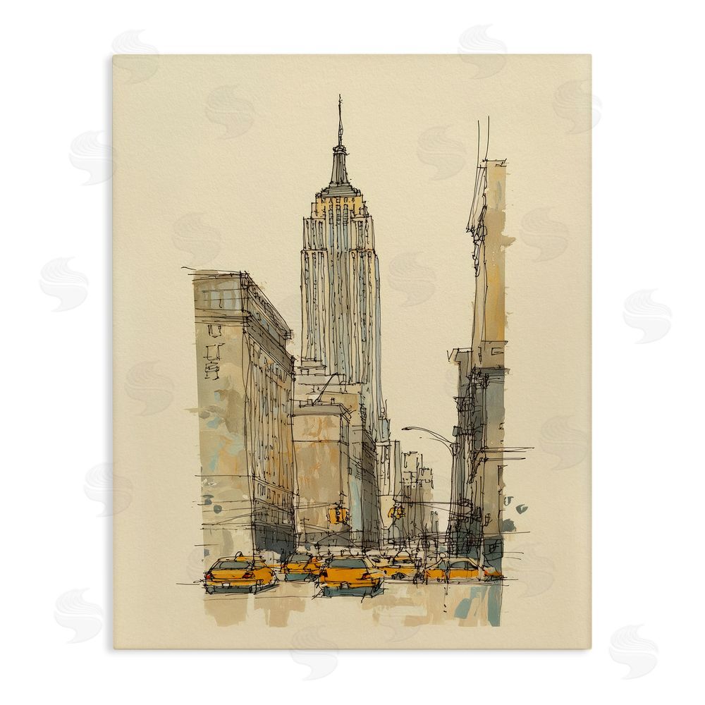 Svetlana Aleynikova NY City Lines Contour Stretched Canvas Wall Art Print