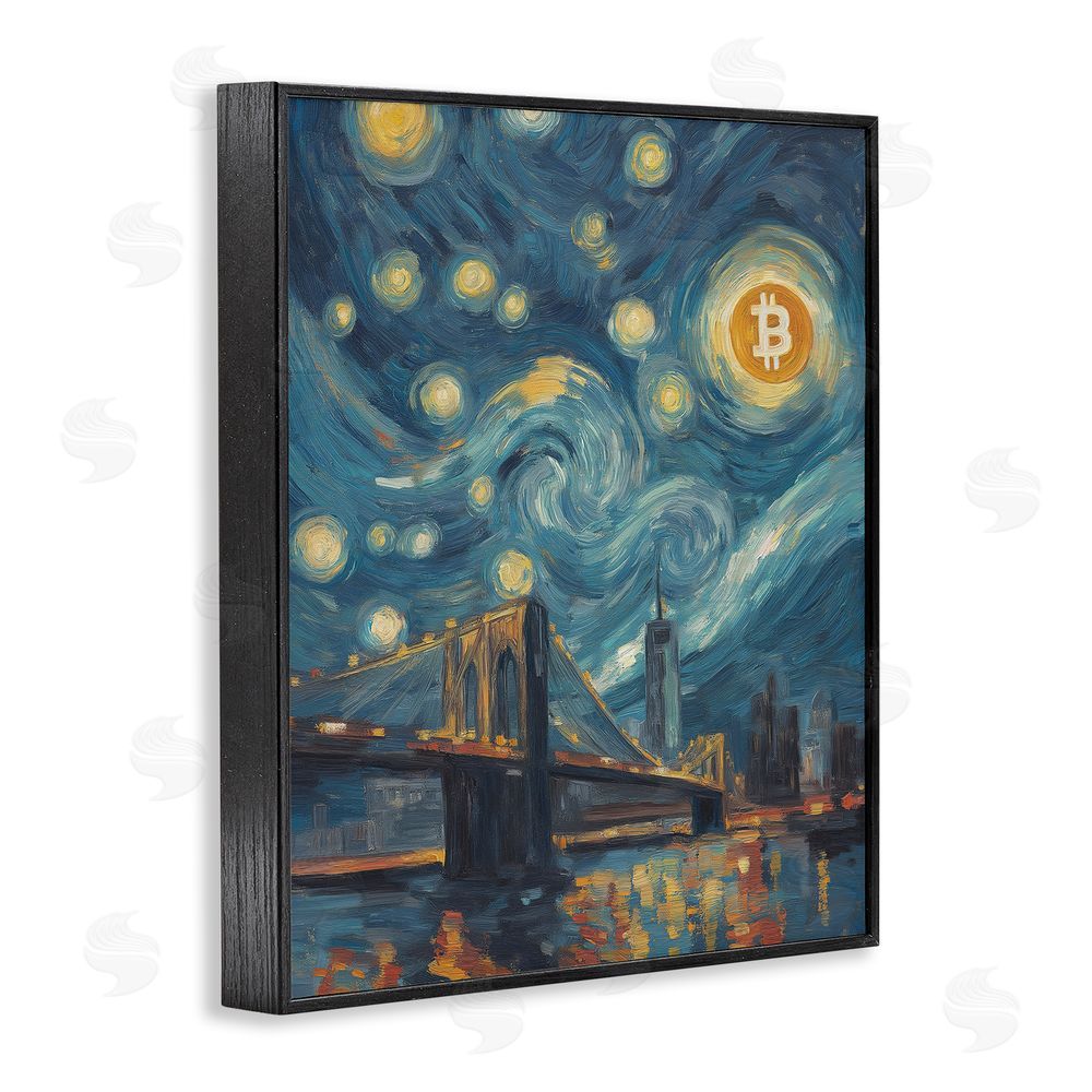 Svetlana Aleynikova Iconic Blockchain Moonlight Black Framed Giclee Wall Art Print