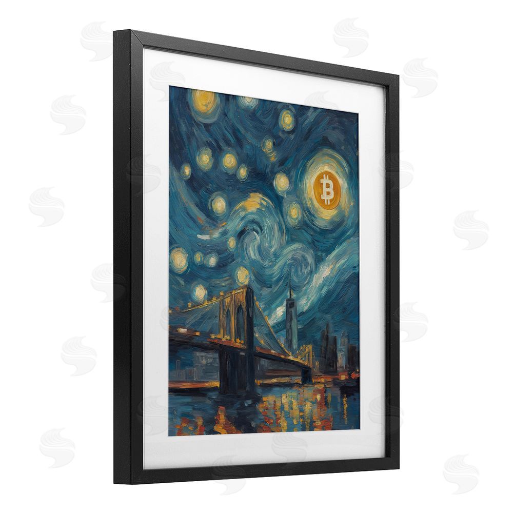 Svetlana Aleynikova Iconic Blockchain Moonlight Black Framed Print Under Glass Wall Art