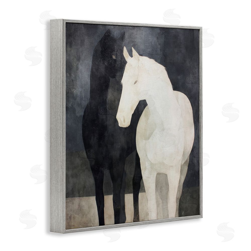 Svetlana Aleynikova Equine Twins Of Wind Gray Framed Giclee Wall Art Print