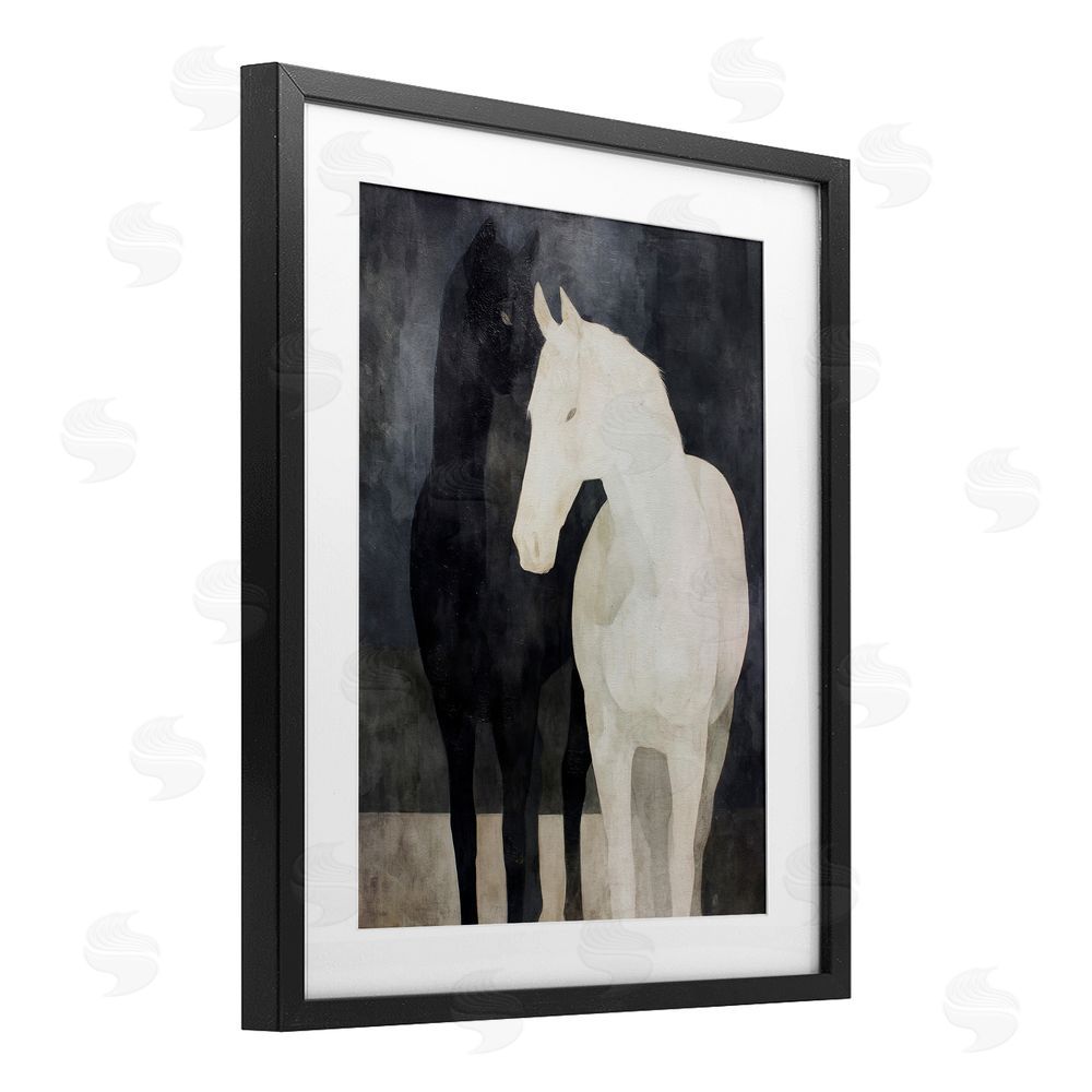 Svetlana Aleynikova Equine Twins Of Wind Black Framed Print Under Glass Wall Art