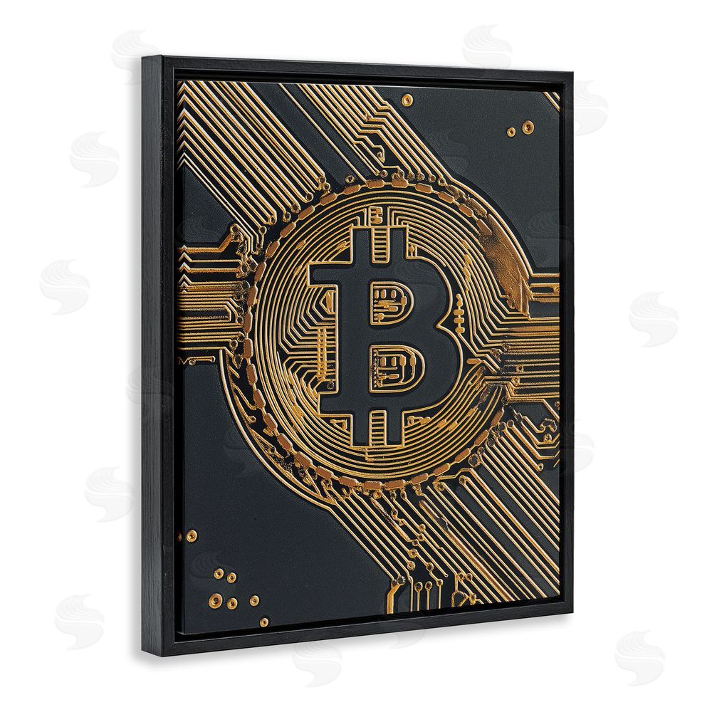 Svetlana Aleynikova Web Of Wealth Circuits Black Floating Frame Canvas Wall Art Print