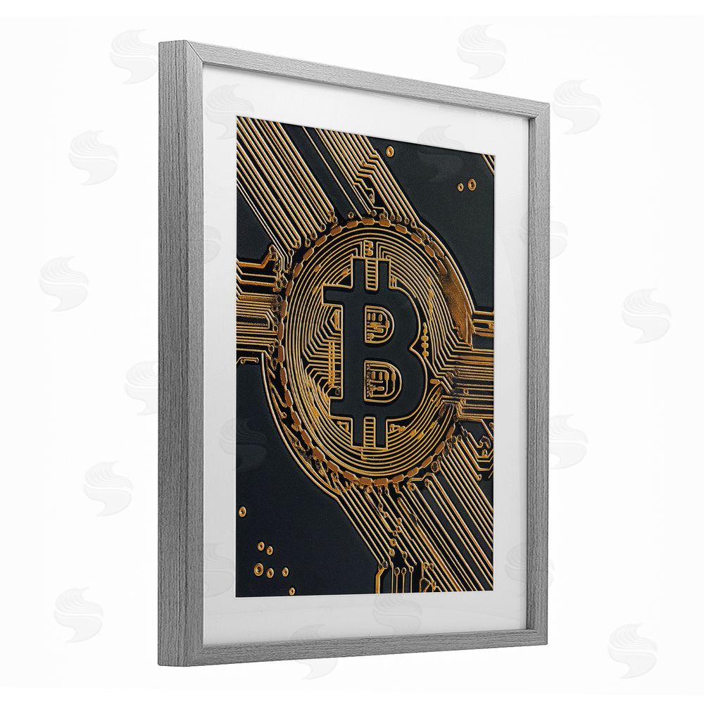 Svetlana Aleynikova Web Of Wealth Circuits Gray Framed Print Under Glass Wall Art
