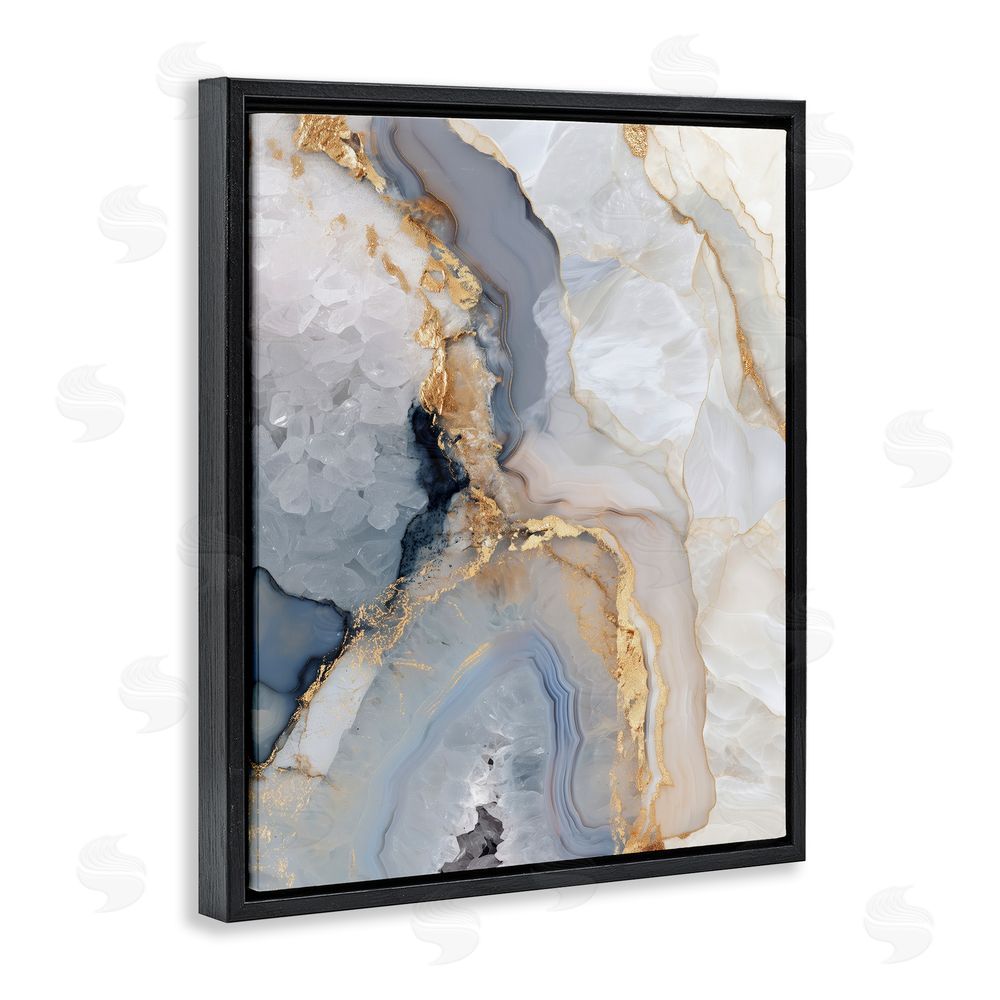 Svetlana Aleynikova Midnight Ore Crystals Black Floating Frame Canvas Wall Art Print