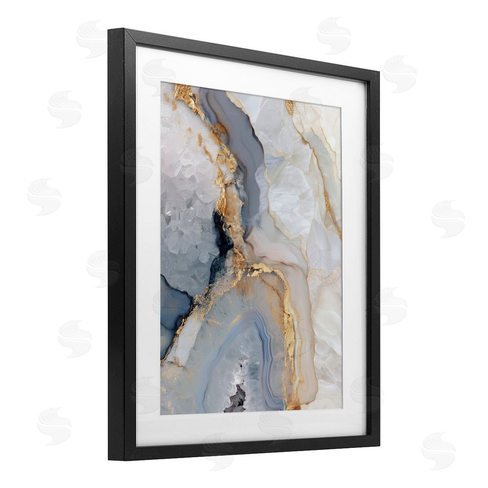 Svetlana Aleynikova Midnight Ore Crystals Black Framed Print Under Glass Wall Art