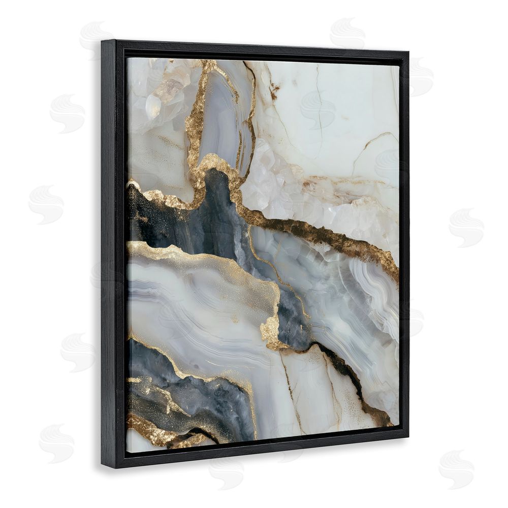 Svetlana Aleynikova Elegant Touch of Gold Black Floating Frame Canvas Wall Art Print