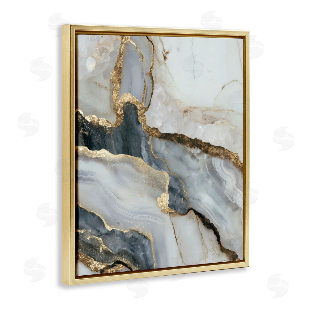 Svetlana Aleynikova Elegant Touch of Gold Gold Floating Frame Canvas Wall Art Print
