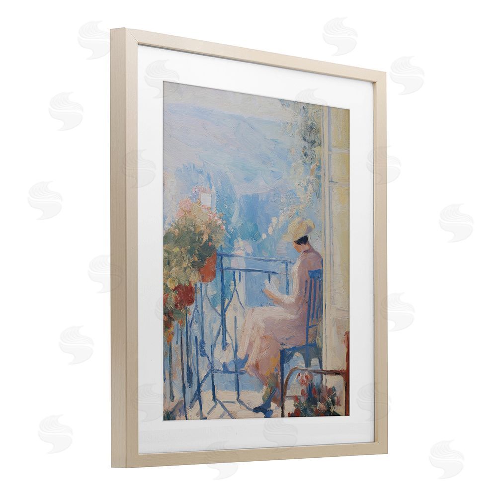 Svetlana Aleynikova Reading In The Sun Birch Framed Print Under Glass Wall Art