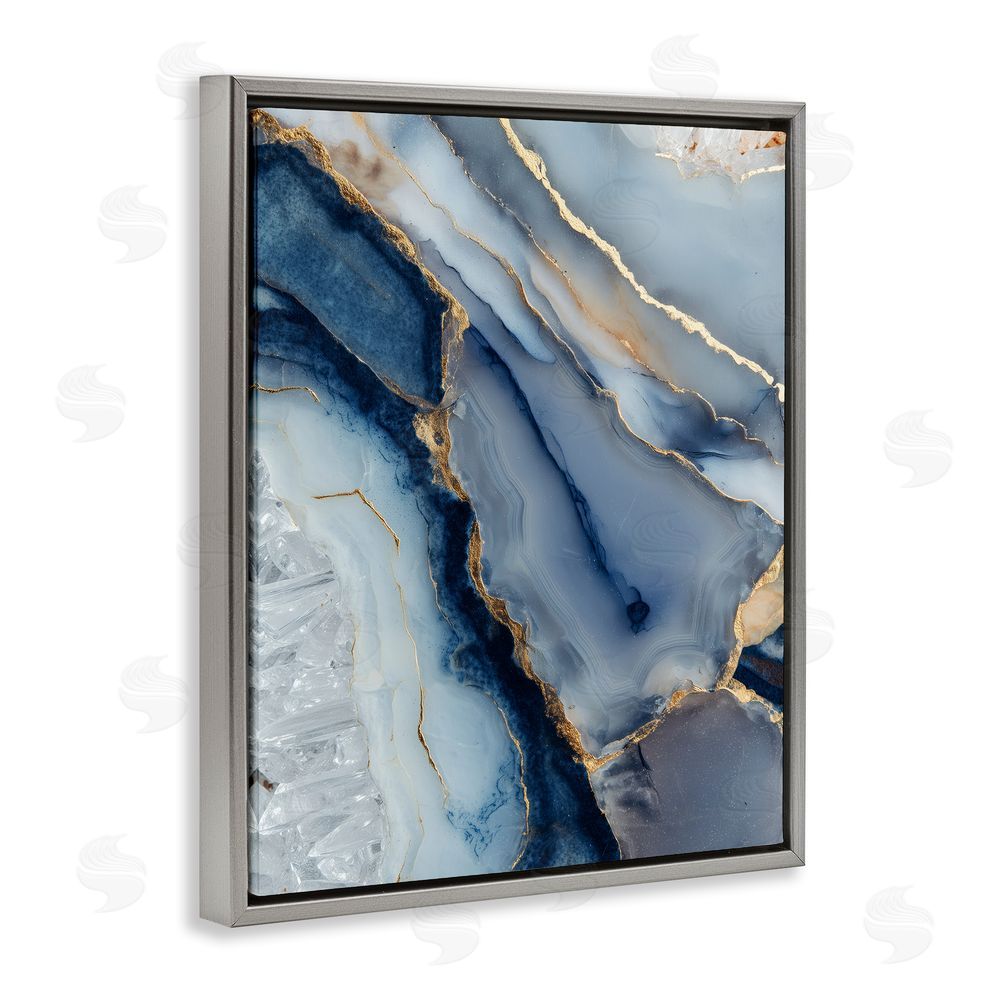 Svetlana Aleynikova Crystal Twilight Cracks Gray Floating Frame Canvas Wall Art Print