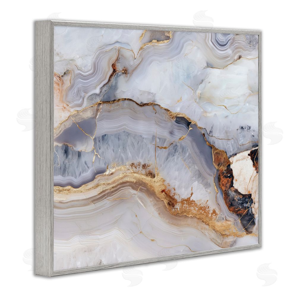 Svetlana Aleynikova Marbled Gold Stone Gray Framed Giclee Wall Art Print