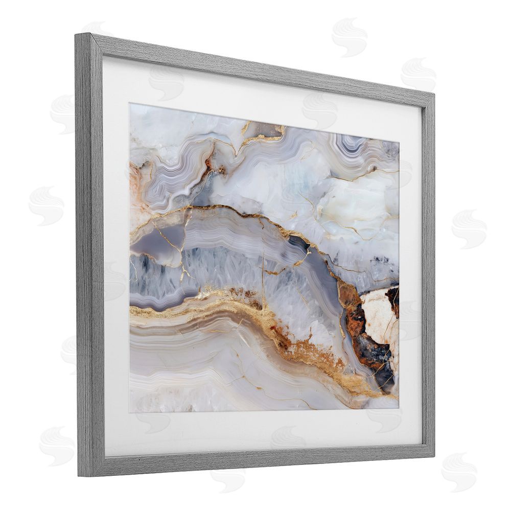 Svetlana Aleynikova Marbled Gold Stone Gray Framed Print Under Glass Wall Art