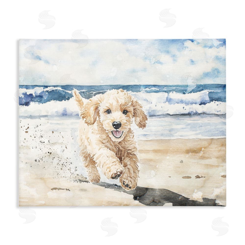 Svetlana Aleynikova Ocean's Best Friend Pup Stretched Canvas Wall Art Print