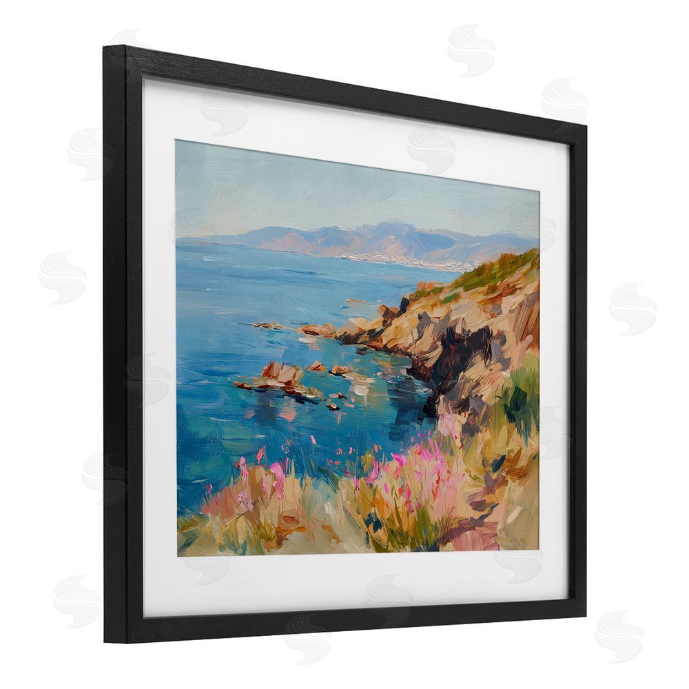 Svetlana Aleynikova Where Mountains Meet Sea Black Framed Print Under Glass Wall Art