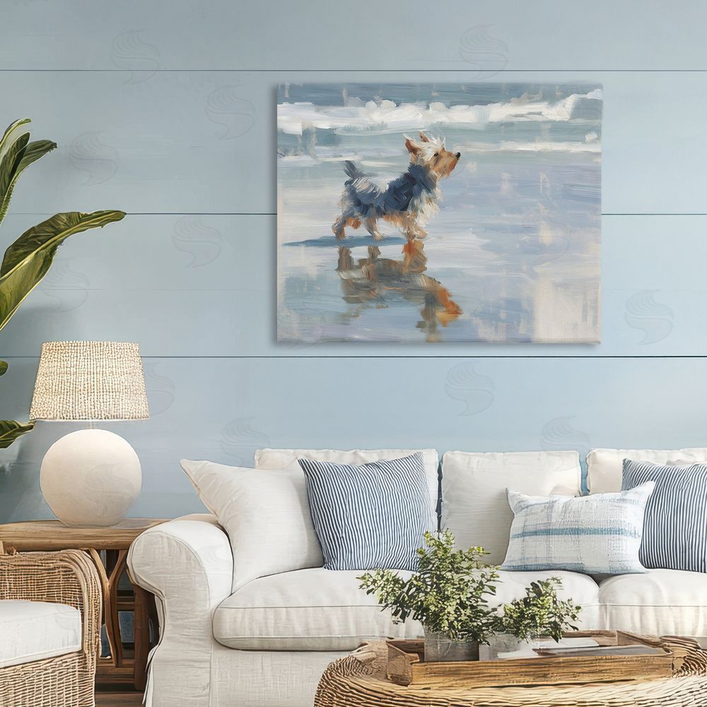 Svetlana Aleynikova Yorkie's Quiet Moment Stretched Canvas Wall Art in Room