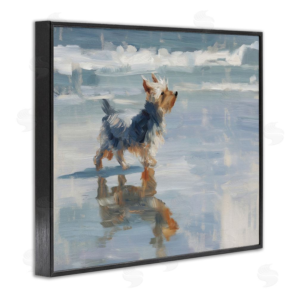 Svetlana Aleynikova Yorkie's Quiet Moment Black Framed Giclee Wall Art Print