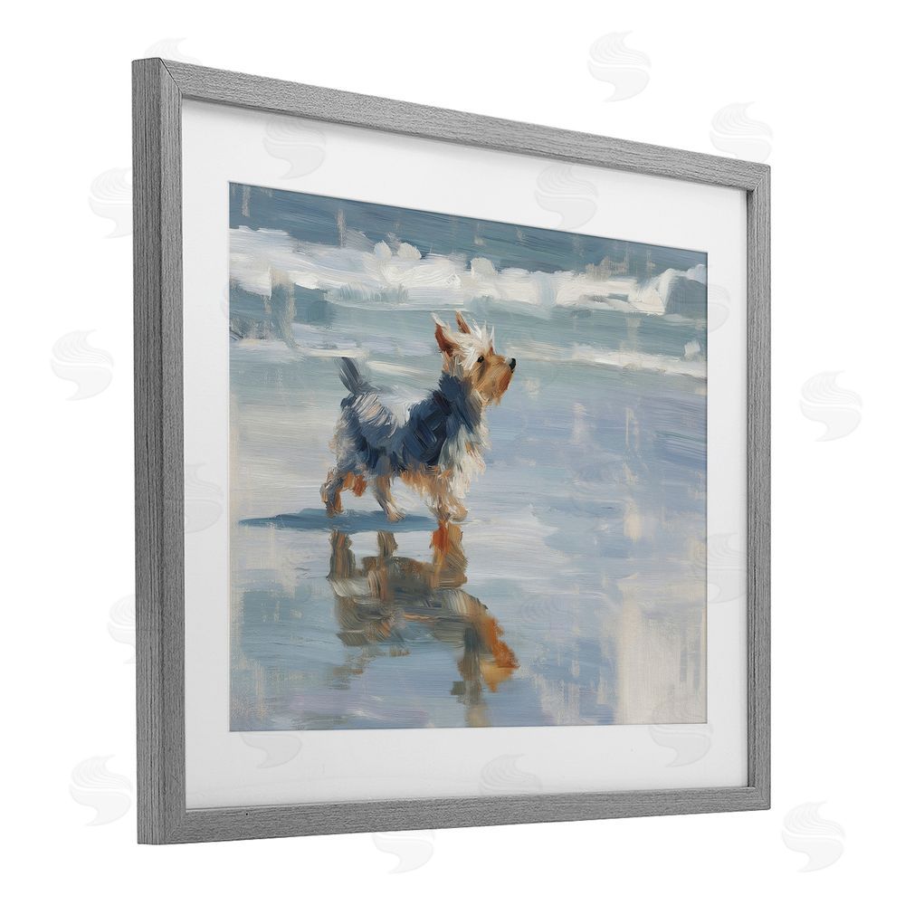Svetlana Aleynikova Yorkie's Quiet Moment Gray Framed Print Under Glass Wall Art