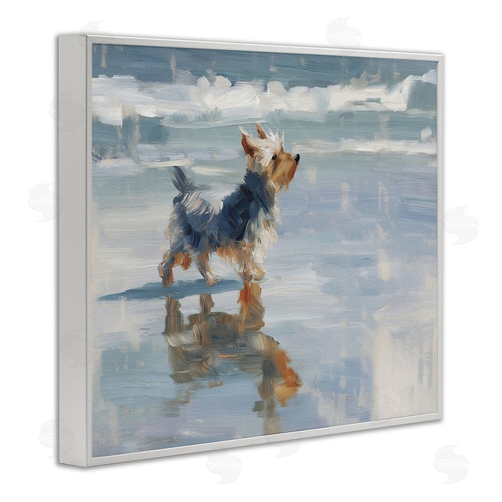 Svetlana Aleynikova Yorkie's Quiet Moment White Framed Giclee Wall Art Print