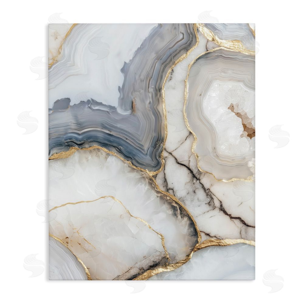 Svetlana Aleynikova Crystal Geode with Gold Stretched Canvas Wall Art