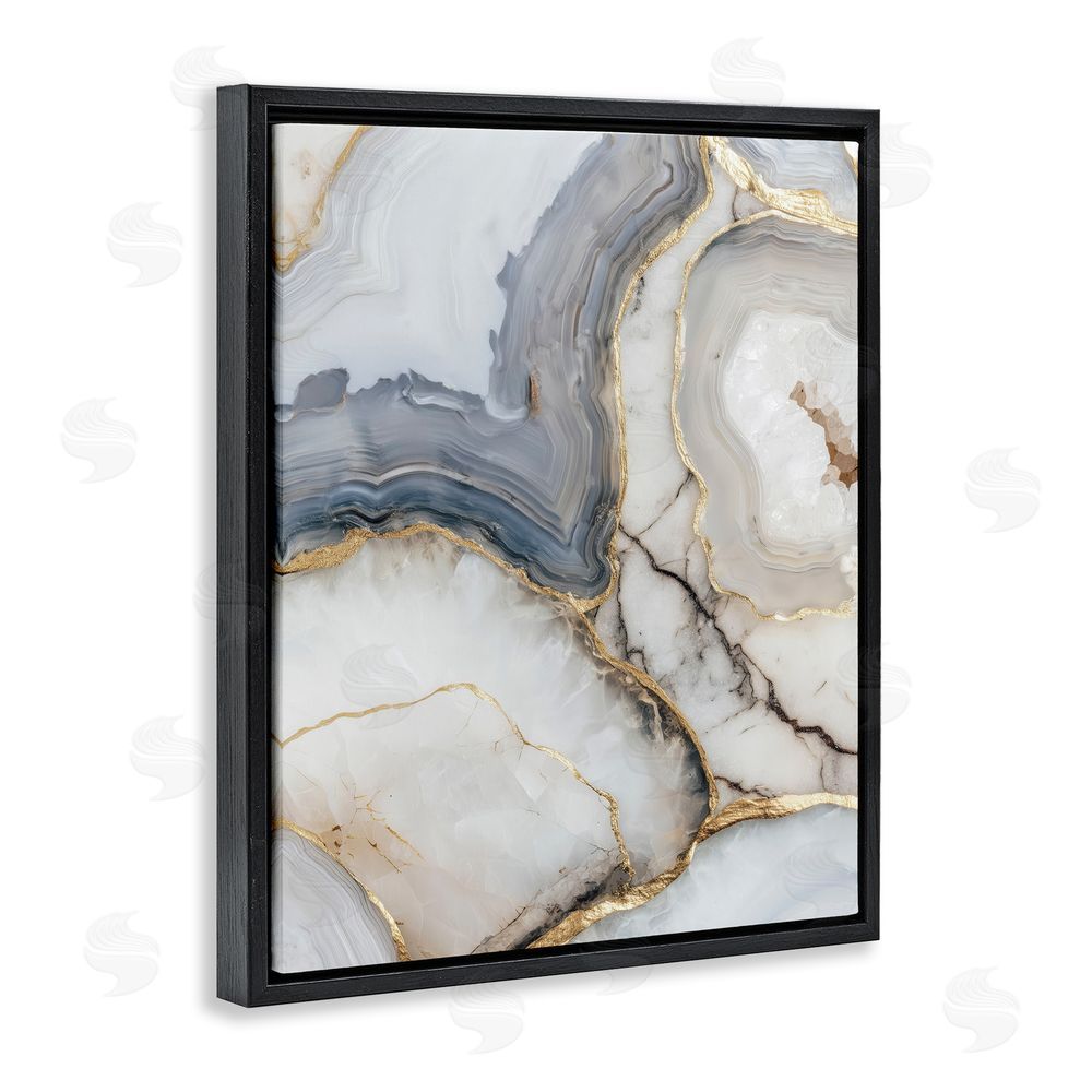 Svetlana Aleynikova Crystal Geode with Gold Black Floating Frame Canvas Wall Art Print
