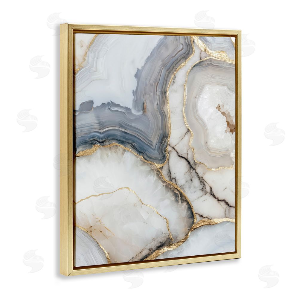 Svetlana Aleynikova Crystal Geode with Gold Gold Floating Frame Canvas Wall Art Print